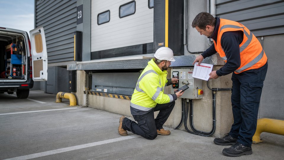 What equipment details engineers need for first-time fix - loading bay and industrial door support image