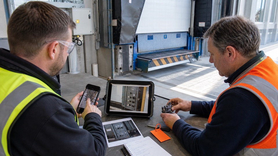 What information helps source loading bay parts faster - loading bay and industrial door support image